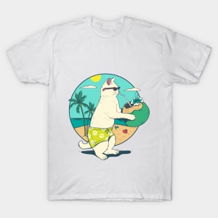 Cat drink coconut T-Shirt